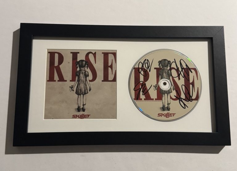 SKILLET FULL BAND SIGNED CD FRAMED CHRISTIAN ROCK BAND JOHN COOPER RARE COA