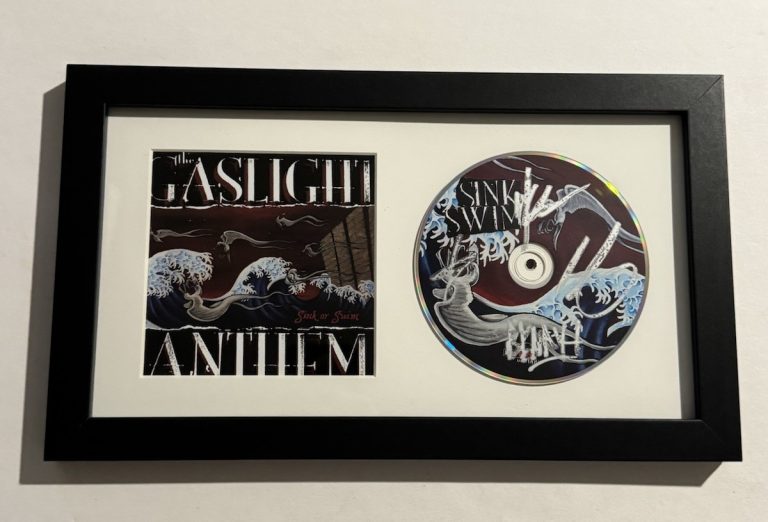 THE GASLIGHT ANTHEM FULL BAND SIGNED SINK OR SWIM CD FRAMED BRIAN FALLON COA