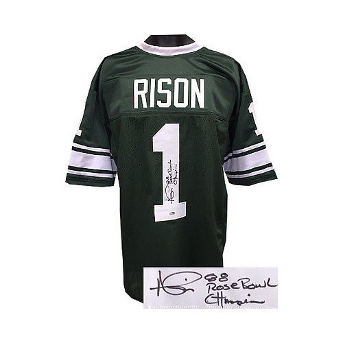 Andre Rison signed Green TB Custom Stitched Jersey 88 Rose Bowl Champion XL