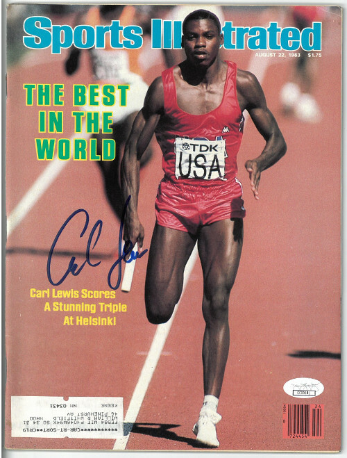 Carl Lewis signed Team USA Sports Illustrated Full Magazine 8/22/1983 - JSA Holo