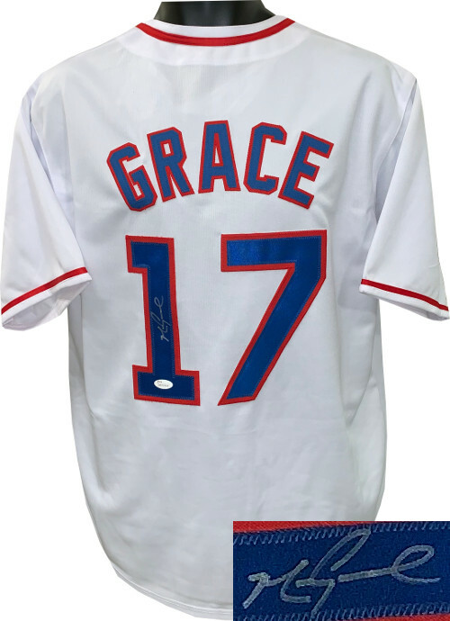 Mark Grace signed White TB Custom Stitched Baseball Jersey XL- JSA ITP Hologram