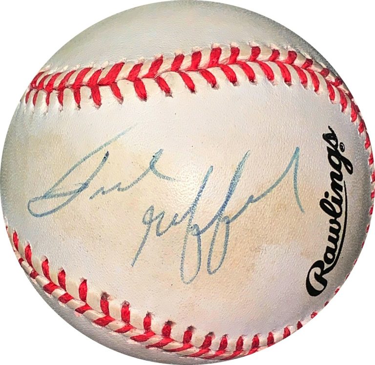 Frank Gifford signed ROAL Rawlings OFC NL Baseball toned/light sig- JSA #EE41792