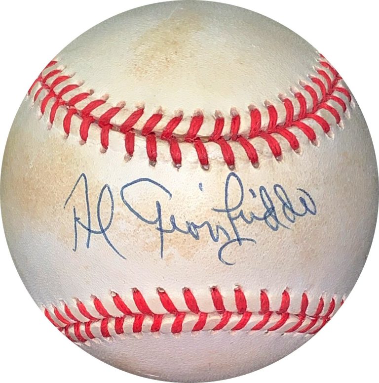 Al Gionfriddo signed RONL Rawlings OFC NL Baseball toned- JSA Holo #EE41827