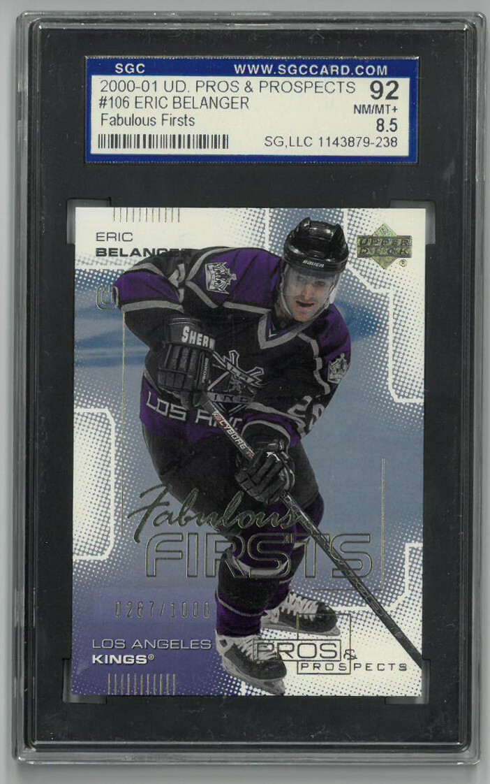 Eric Belanger Kings 2000-01 UD Fabulous Firsts Rookie Card #106- SGC Graded 92