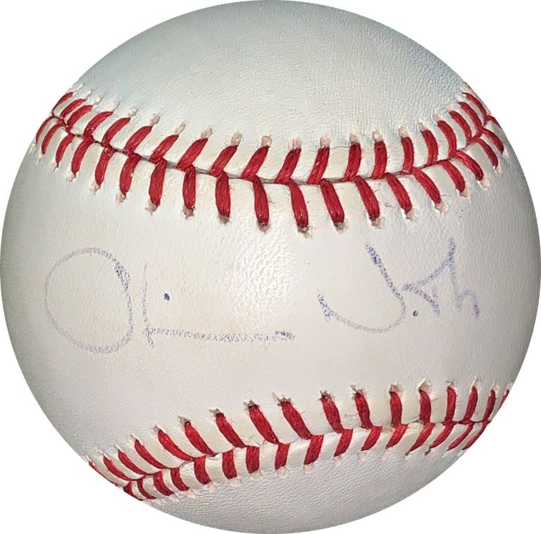 Oliver North signed ROAL Rawlings Official AL Baseball sig fade- JSA #EE41767