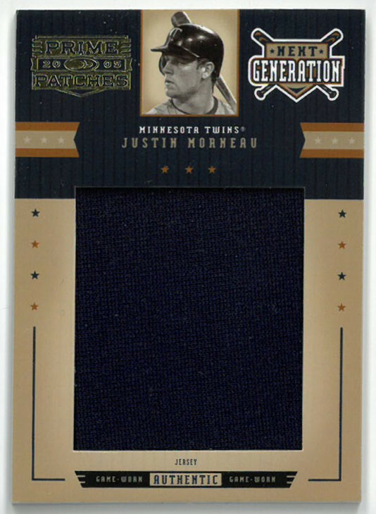 Justin Morneau Twins 2005 Donruss Prime Patches Game Worn Jersey Card 108/156