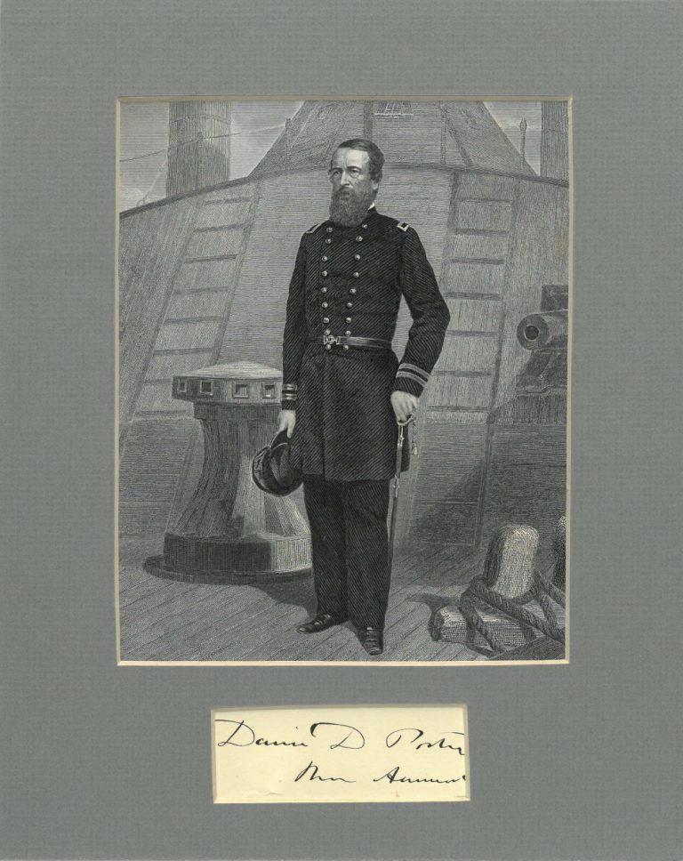 David D Porter signed  1800’s 3”x1.5” cut sig- JSA LOA - Civil War/ U.S. Navy