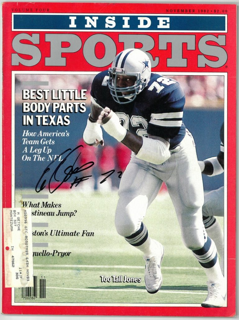Ed Jones signed Dallas Cowboys Inside Sports Full Magazine November 1982- JSA