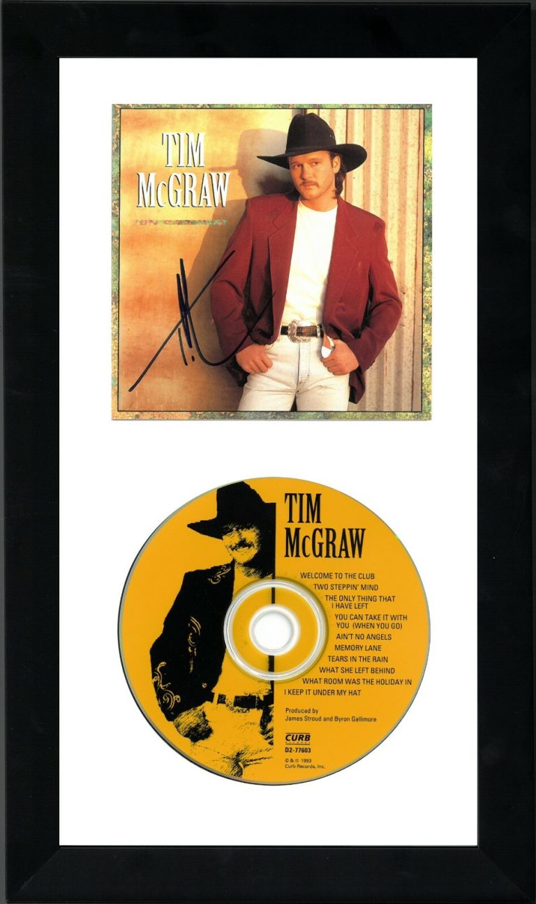 Tim McGraw signed Self Titled Album CD Cover with CD Custom Framed- JSA #GG08351