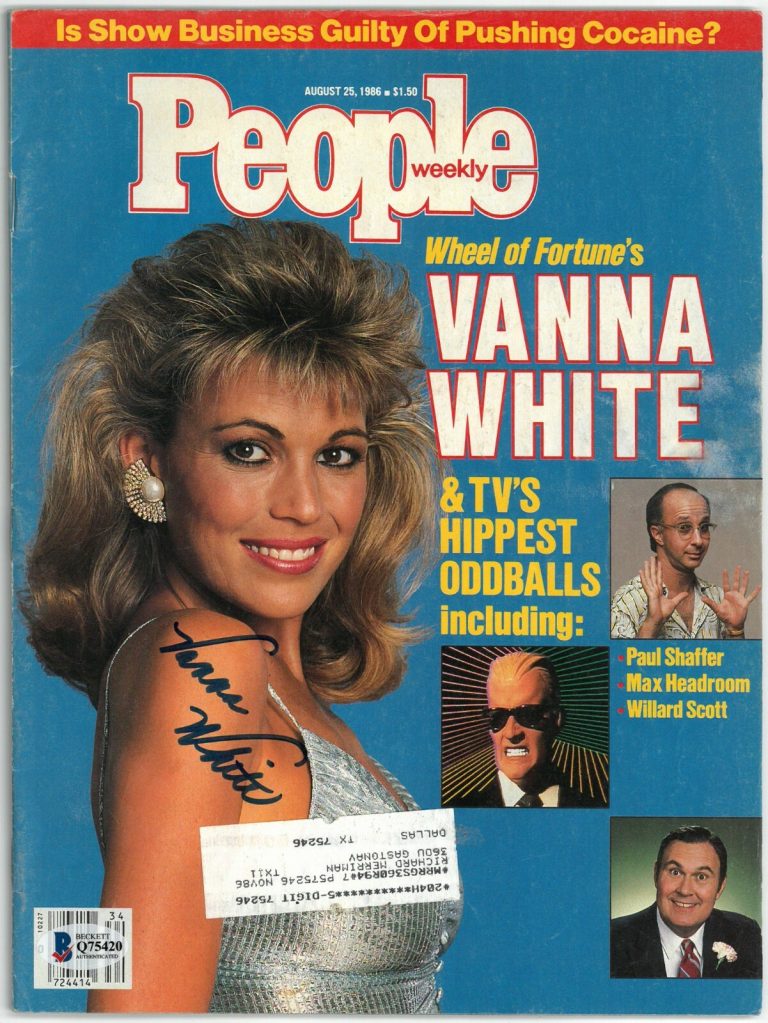 Vanna White signed People Weekly Full Magazine 8/25/1986- BAS (Wheel of Fortune)