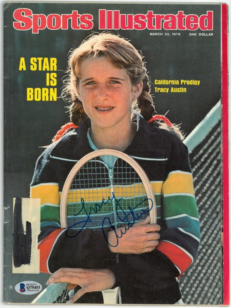 Tracy Austin signed Tennis Sports Illustrated Full Magazine 3/22/1976 - Beckett