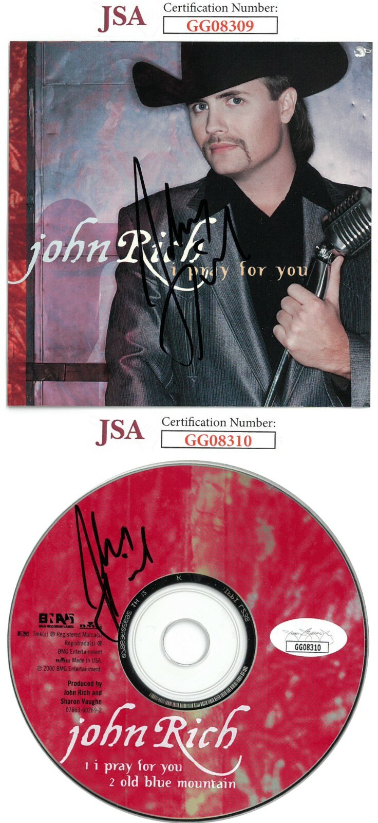 John Rich signed I Pray For You Single CD Cover & CD - JSA #GG08309 & #GG08310