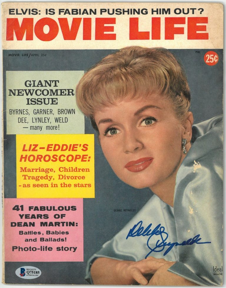 Debbie Reynolds signed Movie Life Full Magazine April 1959 - Beckett/BAS #Q75185