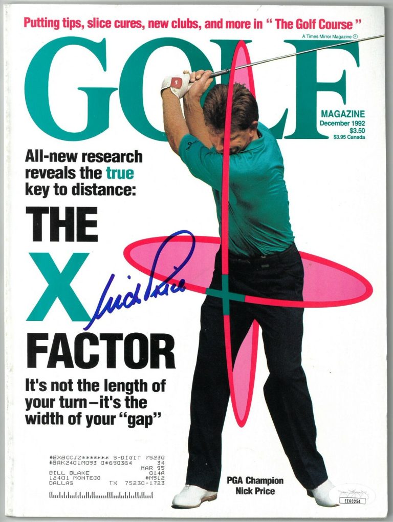 Nick Price signed Golf Full Magazine December 1992- JSA #EE60254 (PGA Champion)