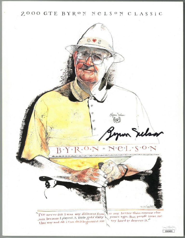 Byron Nelson signed 2000 GTE Byron Nelson Classic Golf Ful Program- JSA #EE63403