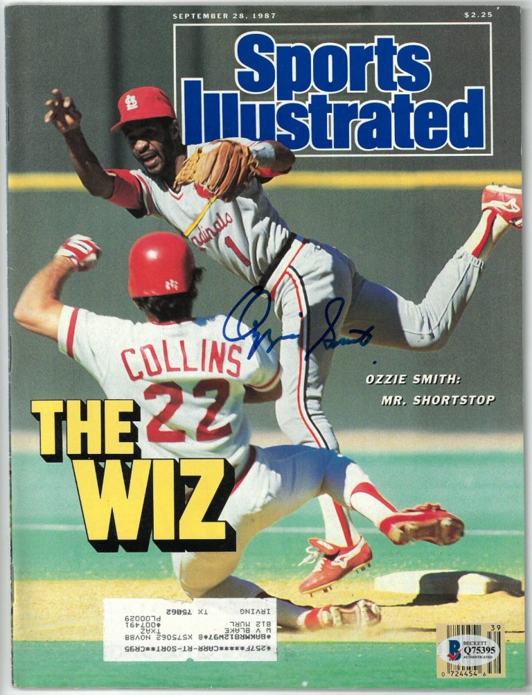 Ozzie Smith signed Sports Illustrated Full Magazine 9/28/1987 -Beckett Cardinals