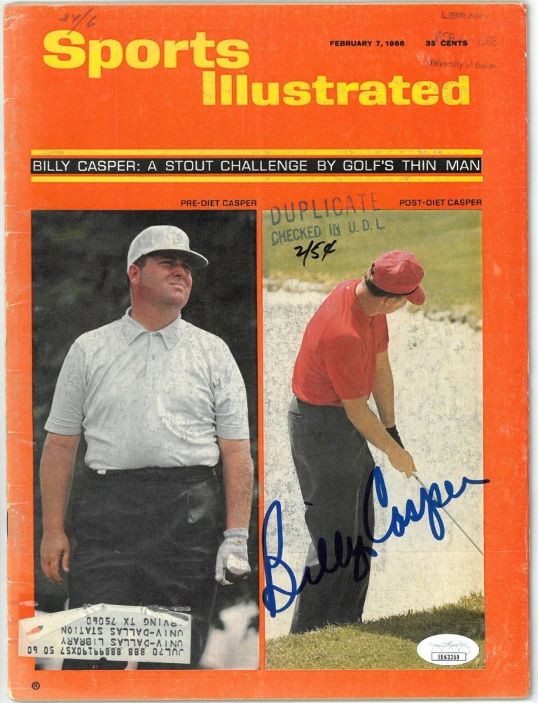 Billy Casper signed Sports Illustrated Full Magazine 2/7/1966 library stamp- JSA