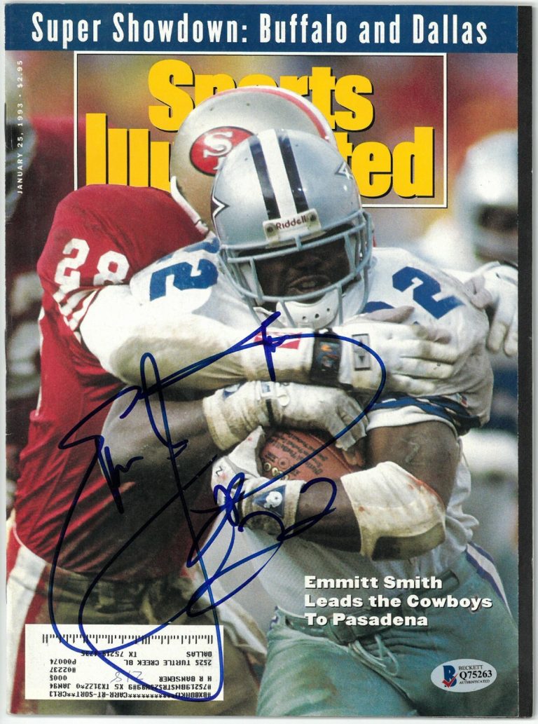 Emmitt Smith signed Cowboys Sports Illustrated Full Mag 1/25/1993 - BAS/Beckett