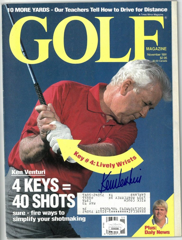 Ken Venturi signed Golf Full Magazine November 1991- JSA #EE60298 World Golf HOF