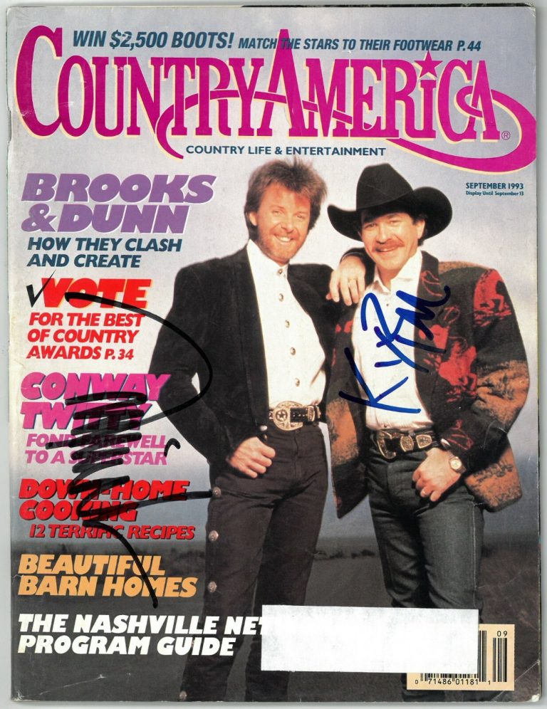 Kix Brooks/Ronnie Dunn (Brooks & Dunn) dual signed Country America Magazine- JSA