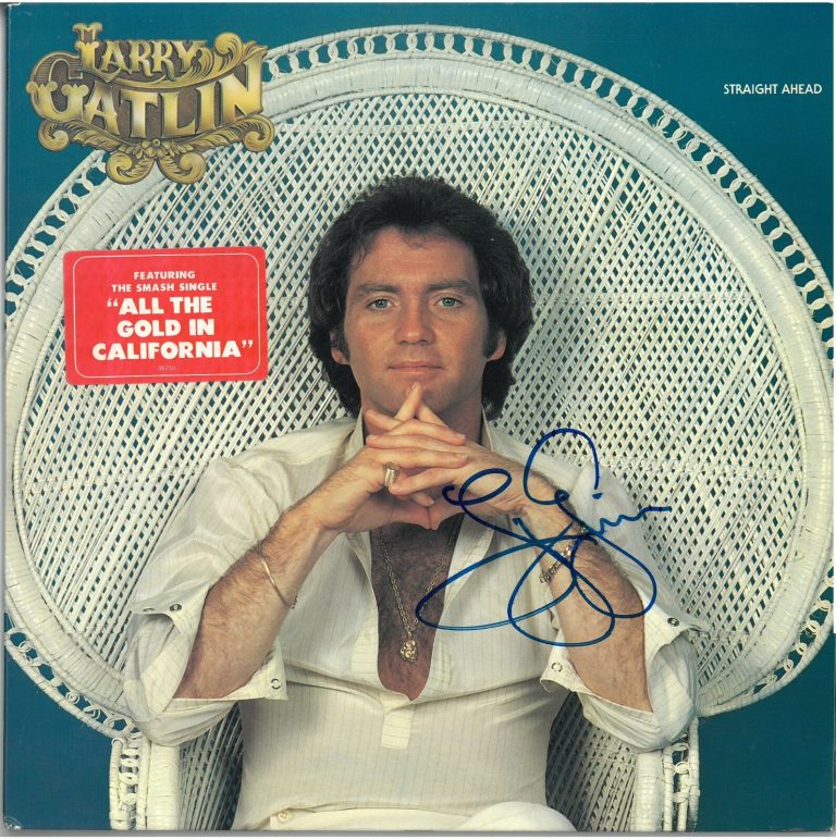 Larry Gatlin signed 1979 Straight Ahead Album Cover/LP/Vinyl Record- JSA GG08510