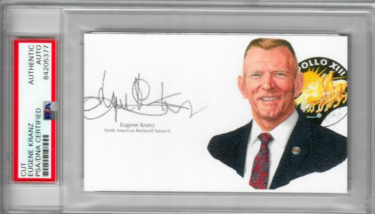 Gene/Eugene Kranz signed Apollo 13 Commander/Flight Director Cut Signature- PSA