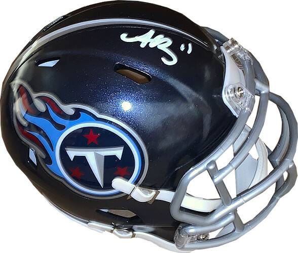 AJ (A.J.) Brown signed Tennessee Titans Navy Speed Mini Helmet #11 - JSA Witness
