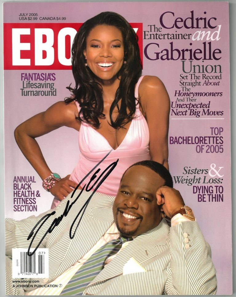 Gabrielle Union signed Ebony Full Magazine July 2005 (No Label) Cover Wear - JSA