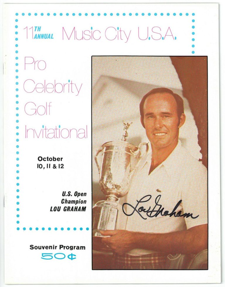 Lou Graham signed 1975 Music City Pro Celebrity Golf Invitation Program - JSA