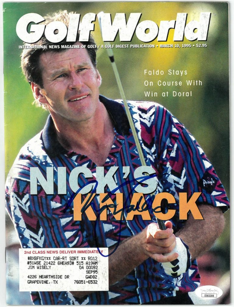 Nick Faldo signed Golf World Full Magazine 3/10/1995 minor wear- JSA #EE63300