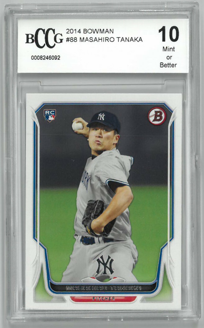 Masahiro Tanaka 2014 Bowman Rookie Card (RC) #88 - BCCG Graded 10 Mint or Better