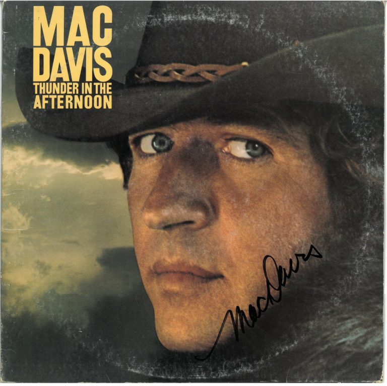 Mac Davis signed 1977 Thunder in the Afternoon Album Cover/LP/Vinyl Record - JSA