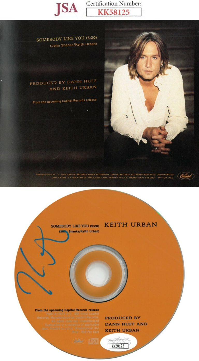Keith Urban signed 2002 Somebody Like You Single CD w/Back Cover w/ Case- JSA