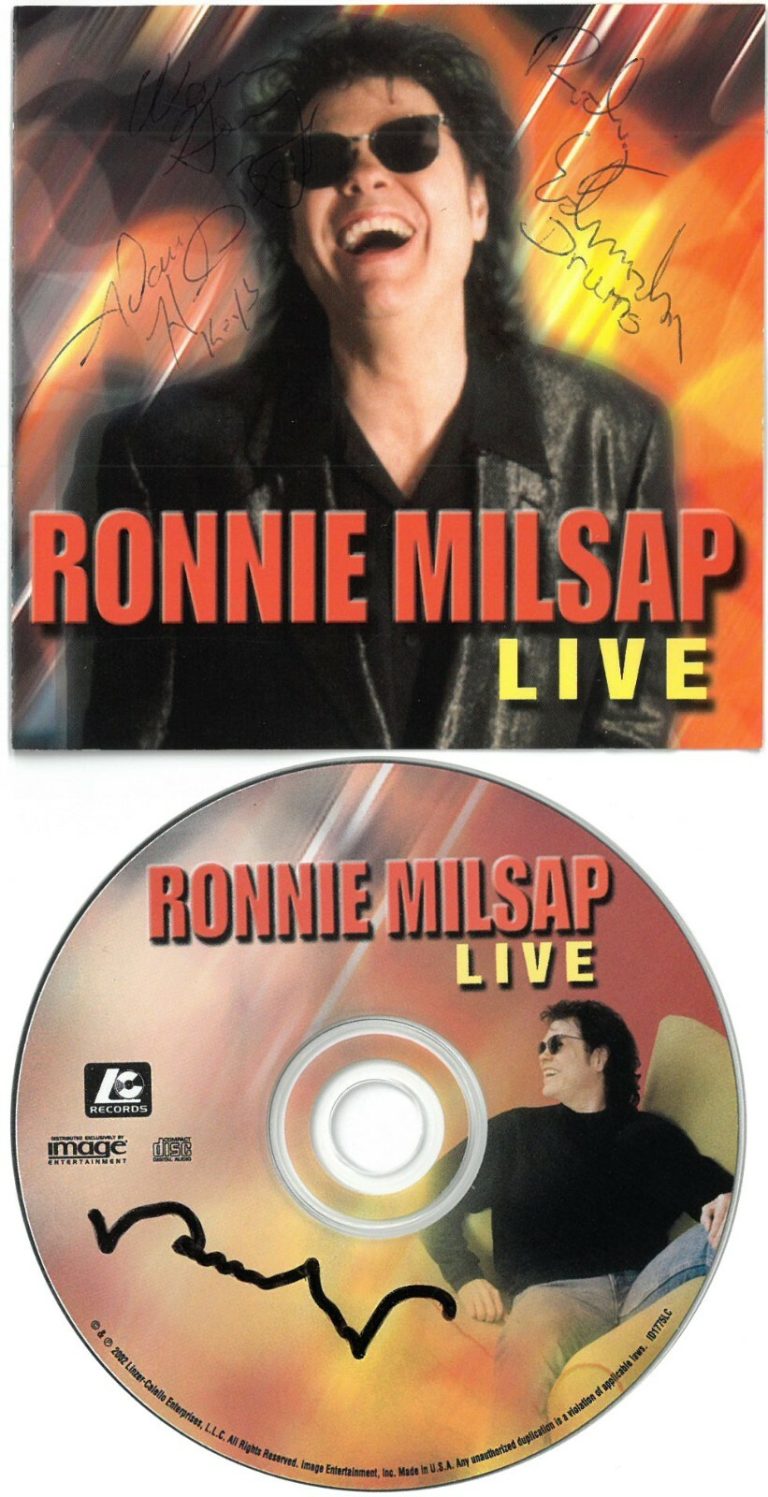 Ronnie Milsap signed 2002 Live Album CD w/ Cover & Case 4 sigs- Rodney Edmondson