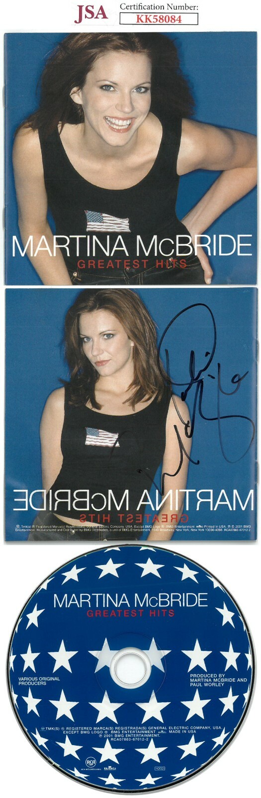 Martina McBride signed 2001 Greatest Hits Album Cover Booklet w/ CD & Case - JSA