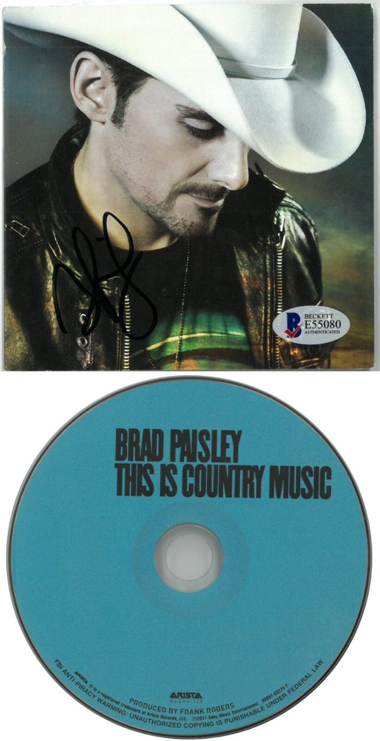 Brad Paisley signed This is Country Music Album Cover w/ CD & Case - Beckett/BAS