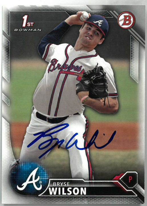 Bryse Wilson signed 2016 Topps Bowman 1st Card Braves Rookie Card (RC) #BD-111