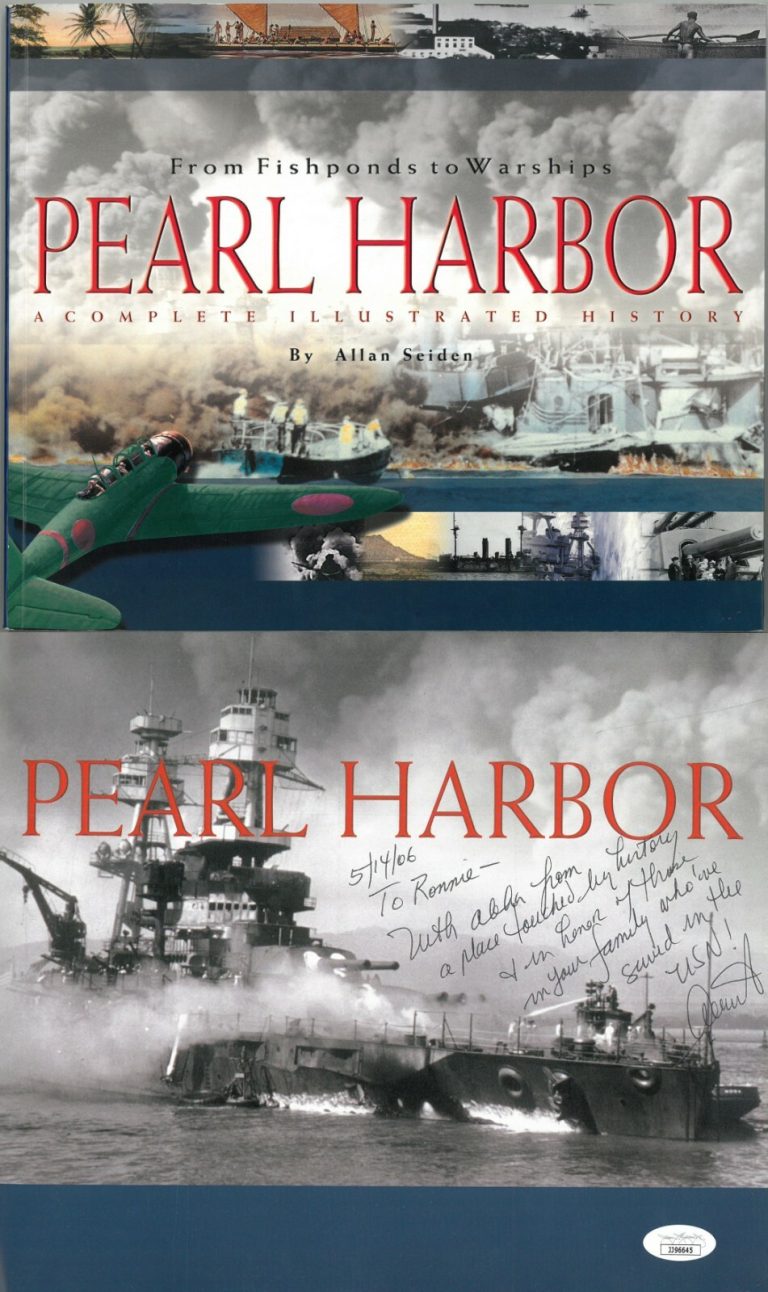 Allan Seiden signed 01 From Fishponds to Warships Pearl Harbor Book To Ron- JSA