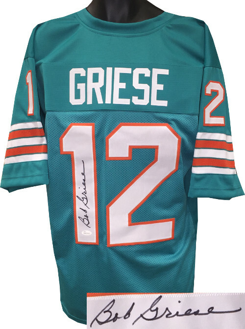 Bob Griese signed TB Custom Stitched Pro Style Football Jersey XL- JSA Witnessed