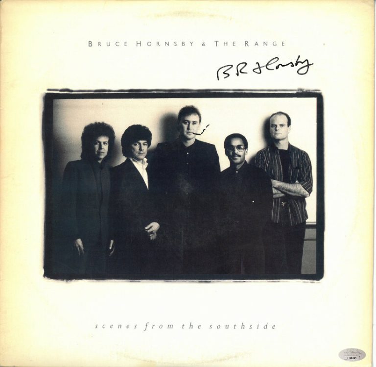 Bruce Hornsby signed 1988 Scenes From the Southside Album Cover/Vinyl Record-JSA