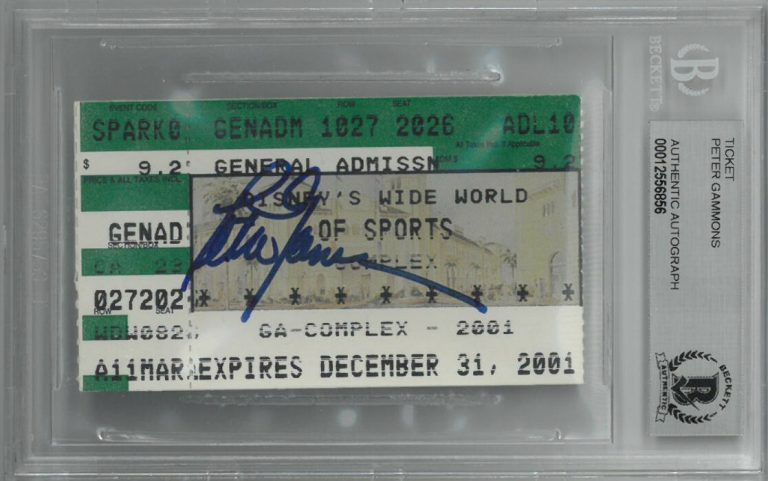 Peter Gammons signed 2001 Disney's Wild World of Sports Ticket Stub- BAS/Beckett