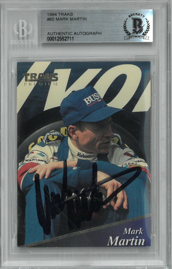 Mark Martin signed 1994 TRAKS Premium NASCAR Racing Card #60– BAS/Beckett