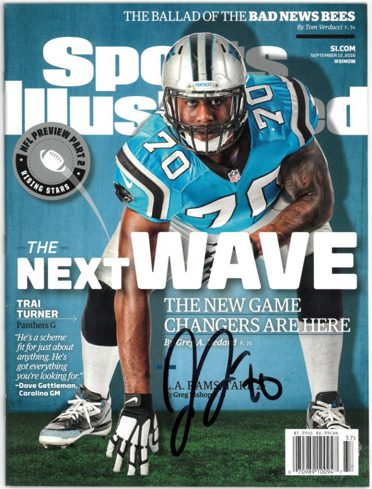 Trai Turner signed 2016 Sports Illustrated Full Magazine 9/12/16 #70 Panthers