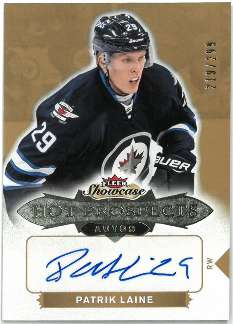 Patrik Laine signed 2016-17 Fleer Showcase NHL Rookie Hot Prospect Card 219/299
