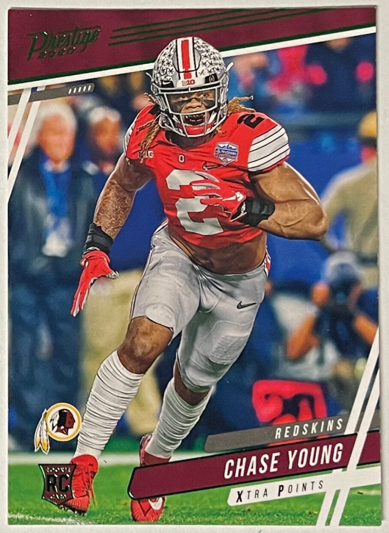 Chase Young 2020 Panini Prestige Xtra Points Green Foil Rookie #220 Washington