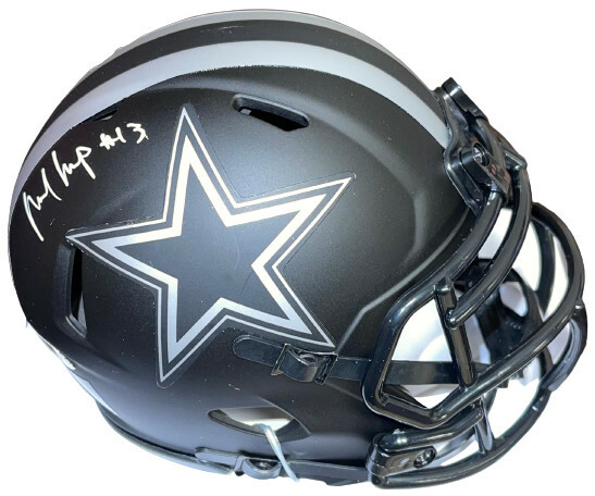Michael Gallup signed Dallas Cowboys Riddell Speed Eclipse Mini Helmet #13- JSA