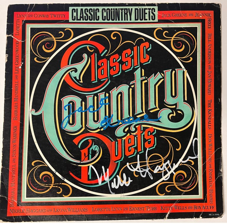 Merle Haggard/Jack Greene/Jeannie Seely signed 1985 Classic Country Album-JSA