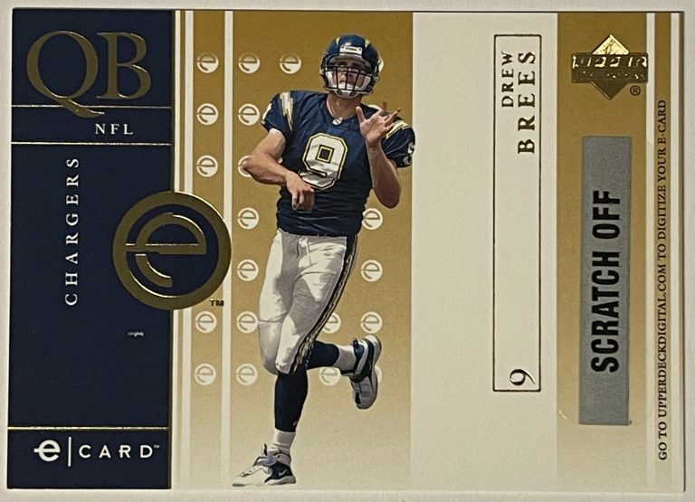 Drew Brees San Diego Chargers 2001 Upper Deck E-Card Rookie Card (RC) #E-DB
