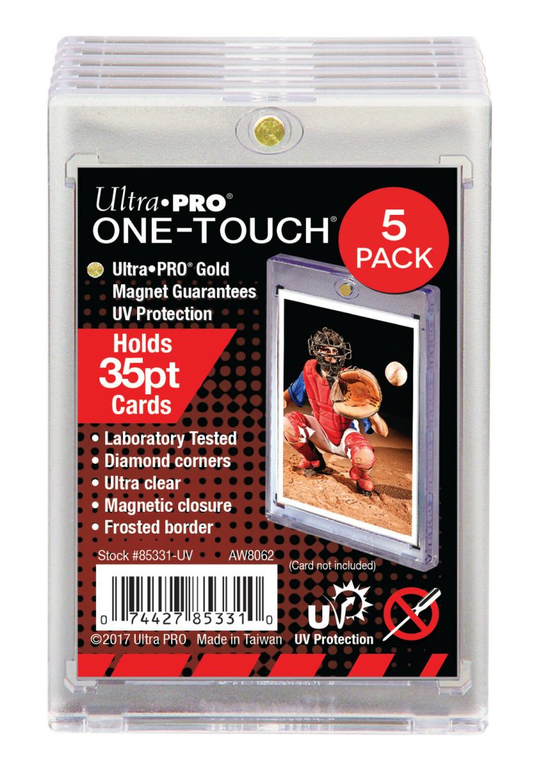 Ultra Pro 35PT UV ONE-TOUCH Magnetic Trading Card Holder- 5 Pack- BRAND NEW