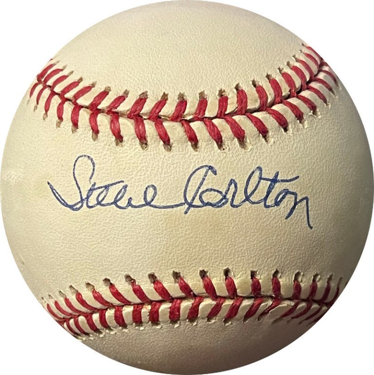 Steve Carlton signed ROAL OFC American League Baseball tone - Beckett REV